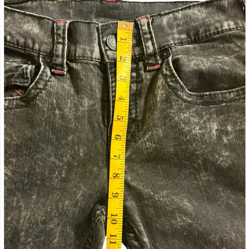 True Religion Men's Black Acid-Wash Slim Straight‎ Jeans size 30X31